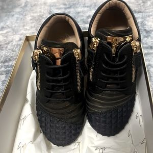 Giuseppe Zanotti Black and Gold Kids Sneakers
